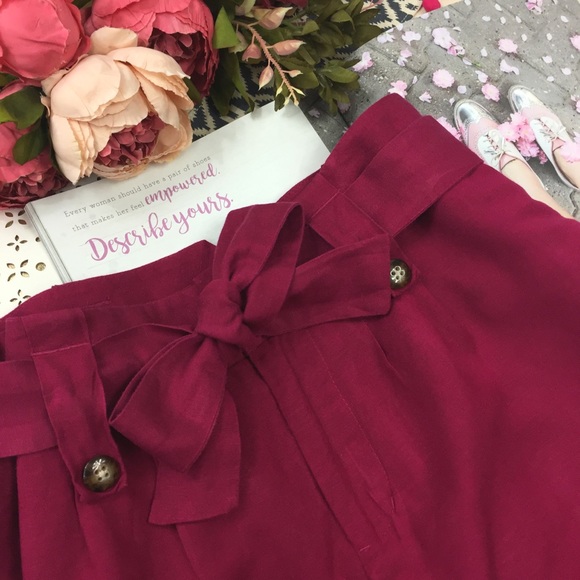 Banana Republic Dresses & Skirts - BANANA REPUBLIC Plum Raspberry Linen Skirt Size 6